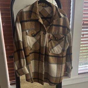 Womens Button-Up  Flannel Jacket